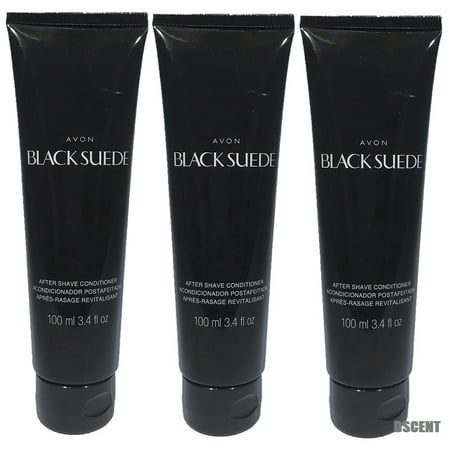 3PCK Avon Black Suede Alcohol Free With Aloe After Shave Conditioner (Best After Shave Moisturizer)