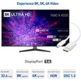 thumbnail image 3 of Cable Matters USB C to DisplayPort 1.4 Cable (USB-C to DisplayPort Cable, USB C to DP Cable) Supporting 8K 60Hz in White 6 ft - Thunderbolt 3 Port Compatible with MacBook Pro, Dell XPS 13 and More, 3 of 8