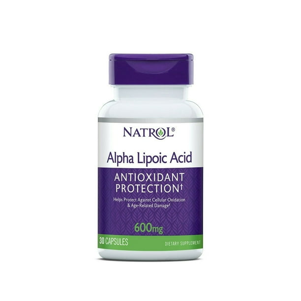 Natrol Alpha Lipoic Acid Dietary Supplement 600 Mg 30 Capsules ...