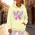 thumbnail image 4 of JULMCOMO in October We Wear Pink Hoodies for Women Angel Wings Graphic Breast Cancer Awareness Sweatshirt Long Sleeve Soft Casual Pullover Outfits Khaki M, 4 of 4