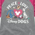 thumbnail image 3 of Disney Classics - Cats & Dogs - Peace Love Disney Dogs  - Toddler And Youth Girls Raglan Graphic T-Shirt, 3 of 4