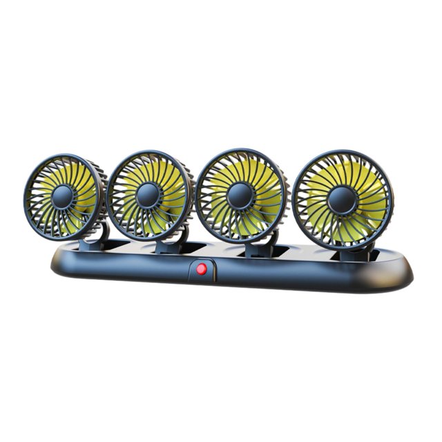 Ventilador de aire de enfriamiento de automóvil con 360 degree Rotable Rotable Plegable Plegado Panel de control FA FA Amarillo 12V