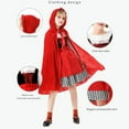 thumbnail image 6 of KAUOD Girls 3 Piece Halloween Clothes Set Red Poncho+a-Line Dress+skirts Toddler Halloween Psrty Outfits 5-12 Years, 6 of 9