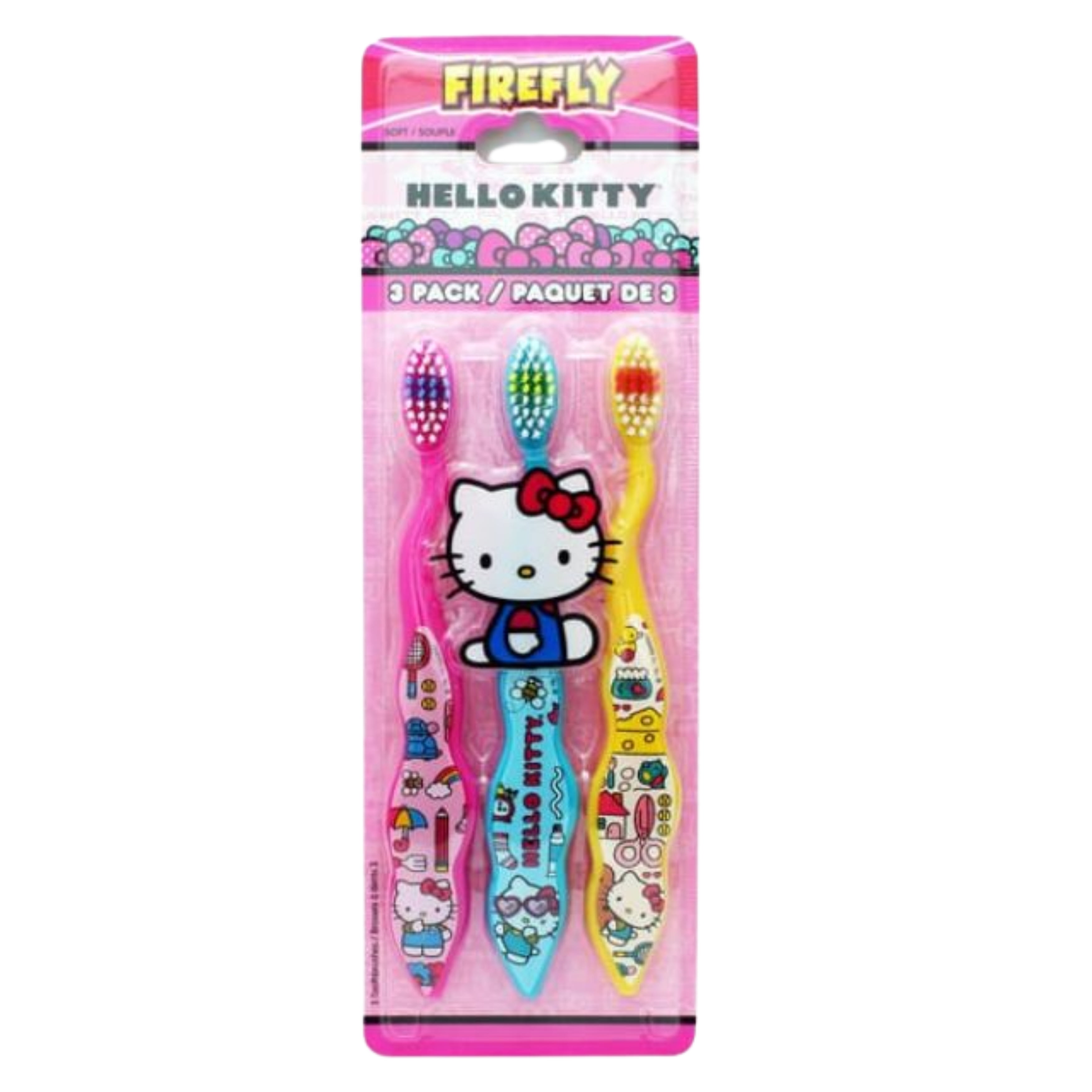 Hello Kitty Toothbrush Set with Soft End Rounded Bristles, Ergonomic