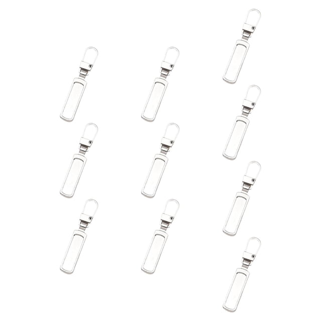 GUOOL 10pcs Metal Zipper Heads Replacement Repair Sewing Accessories Fixing Handle Argent