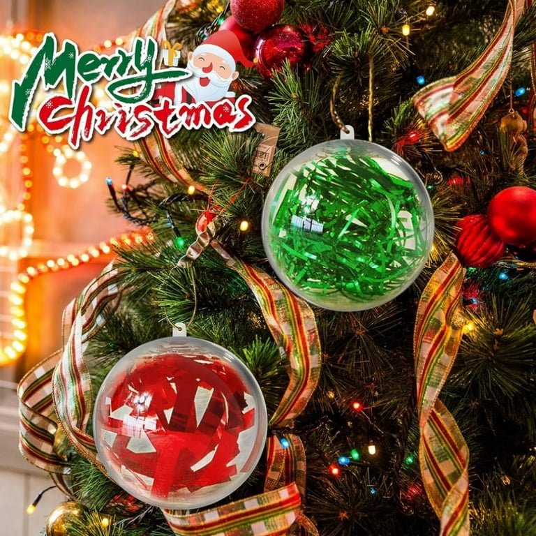 20pcs Clear Plastic Fillable Ornaments Ball, For Christmas, Wedding, Party,  Home Decor