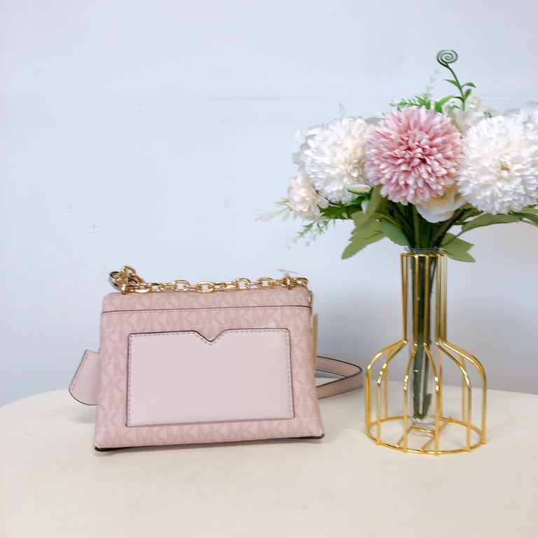 Michael Kors Cece Small Logo Leather Crossbody Handbag in Powder