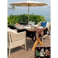 thumbnail image 4 of Outdoor Tablecloth with Umbrella Hole and Zipper, Black Christmas Rectangle Table Cloth 60x102 Inch Waterproof Tablecloth, Xmas Tree Gingerbread Snowman Winter Picnic Table Cover for Patio Camping, 4 of 7