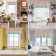 thumbnail image 5 of Color Wood Grain Valance Curtain Country Pink Yellow Blue Gradient Wooden Grain Stripe Window Valances Rod Pocket Short Curtains Window Treatments for Kitchen Bedroom Bathroom Laundry 42" x 12", 5 of 9
