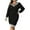 Black, variant on Women's Plus Size Sweater Dress V Neck Long Sleeve Knit Mini Spring Casual Dresses for Women