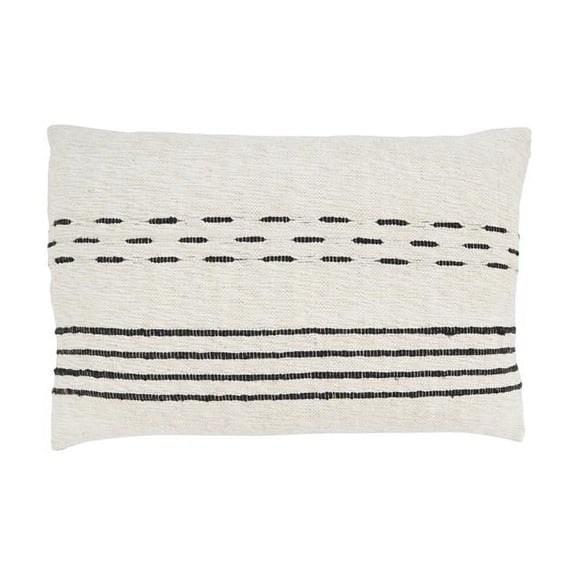 Saro Lifestyle Sleek Dash and Stripe Throw Pillow Cover