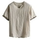 thumbnail image 2 of pstuiky camisetas de hombre, Camisa informal de manga corta con cuello en V para hombre, cómoda y a la moda. camisas casuales para hombre l, 2 of 4
