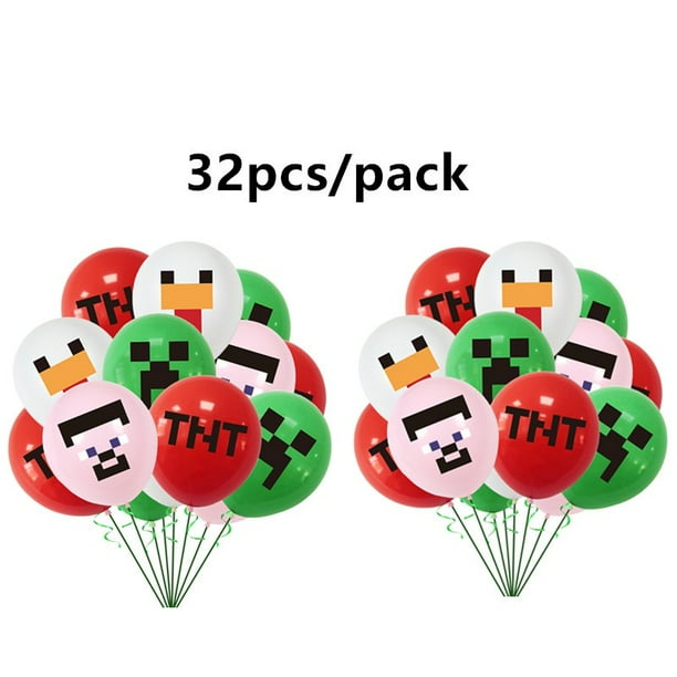 Kit De Fête Minecraft Anniversaire – 80 Pièces (assiettes, Serviettes, Gobelets) + 24 Masques Enfants !