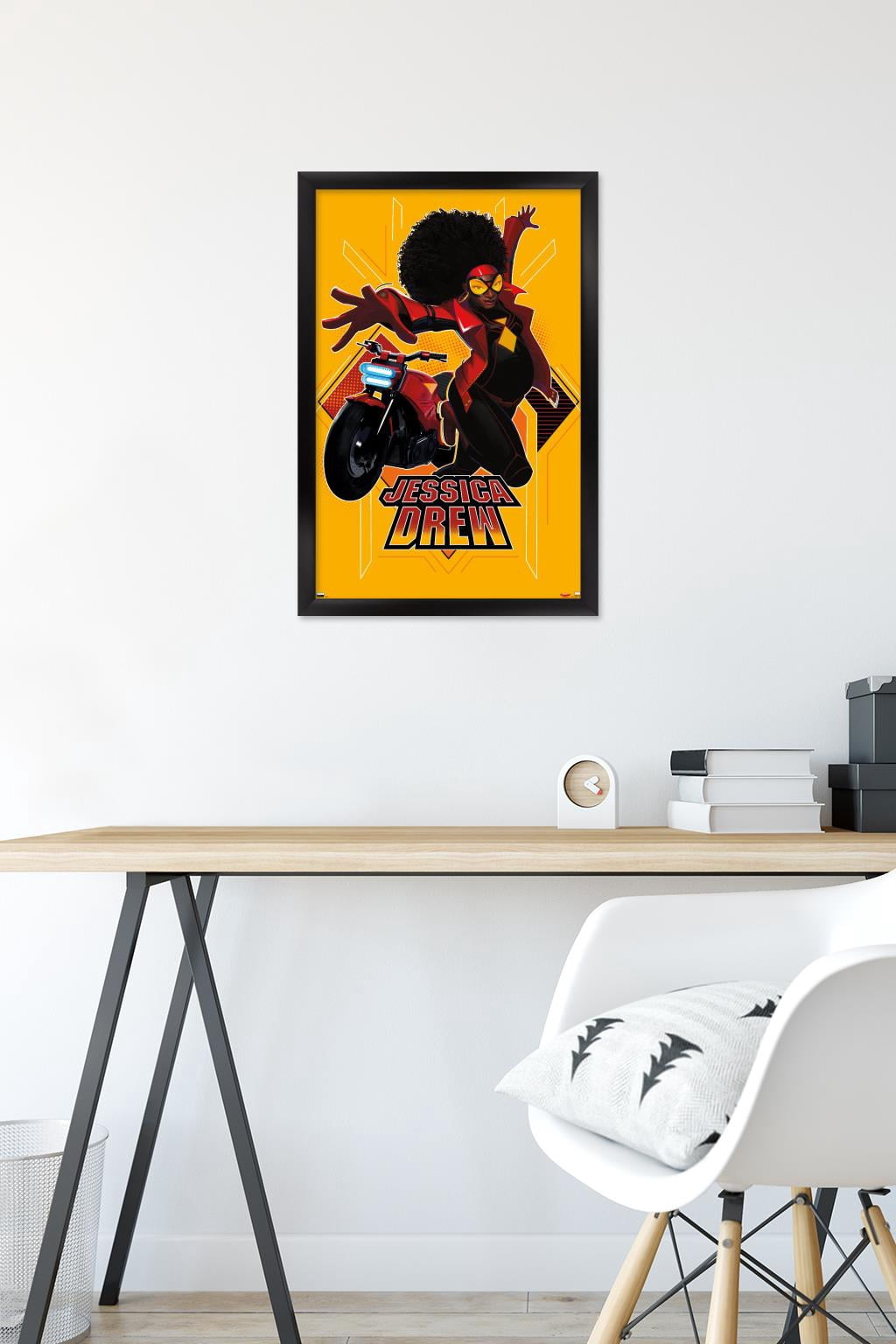Marvel Spider-Man: Across the Spider-Verse - Jessica Drew Wall Poster, 14.725" x 22.375" Framed