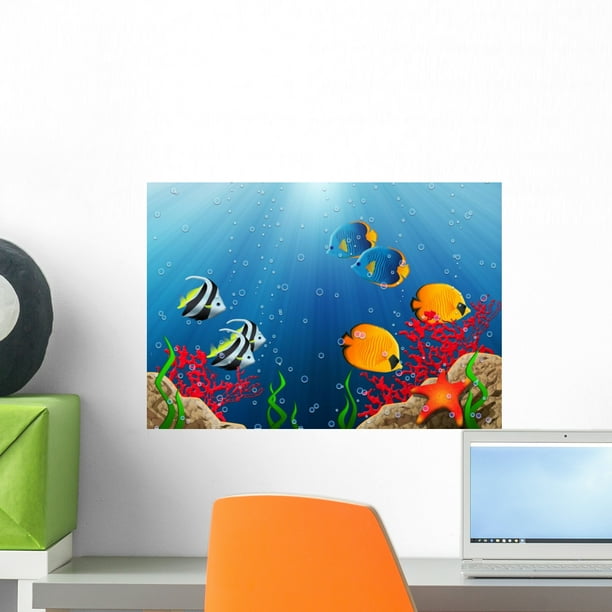 Aquarium Wall Mural by Wallmonkeys Peel and Stick Graphic ...