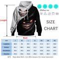 thumbnail image 5 of Rebaike Yin Yang Inspired Hoodie for Men Women, Black White Duality Monster Grin Graphic Pullover, Creepy Smile Gothic Streetwear Sweatshirt, Light and Dark Abstract Hooded Top ﻿, 5 of 8