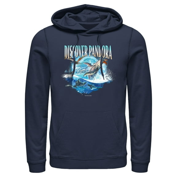 Men's Avatar: The Way of Water Discover Pandora Ocean Pull Over Hoodie Navy Blue Small