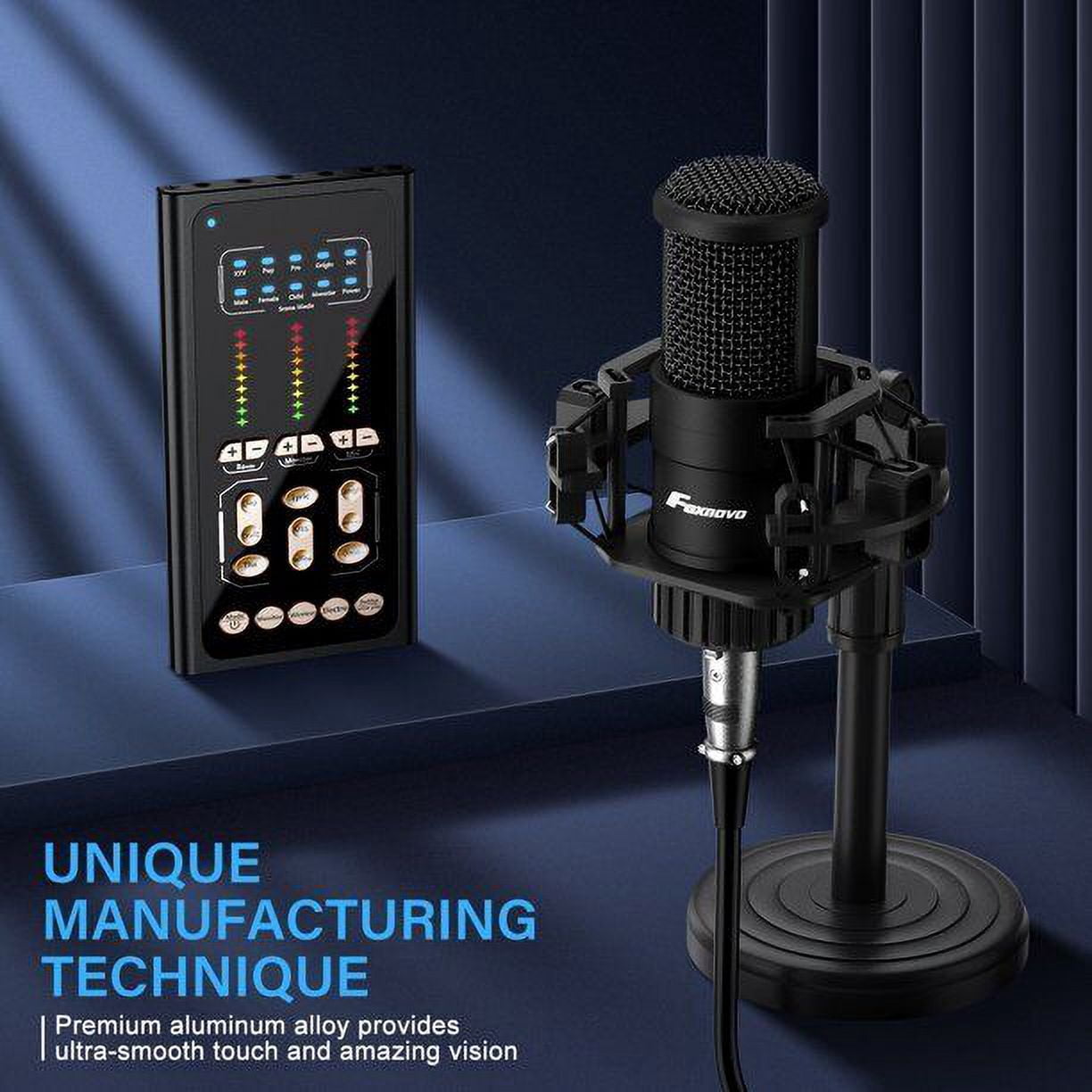 Condenser Microphone Studio Recording Professional Live SoundCard kit Bluetooth