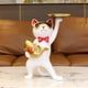 thumbnail image 5 of Bandeja de almacenamiento de gato bonito de resina, adorno de estatuilla, decoración del hogar para sala de estar (blanco), 5 of 8