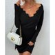 thumbnail image 3 of Vestido de punto ANGGREK con cuello en V y manga de muñeca de poliéster, 3 of 6