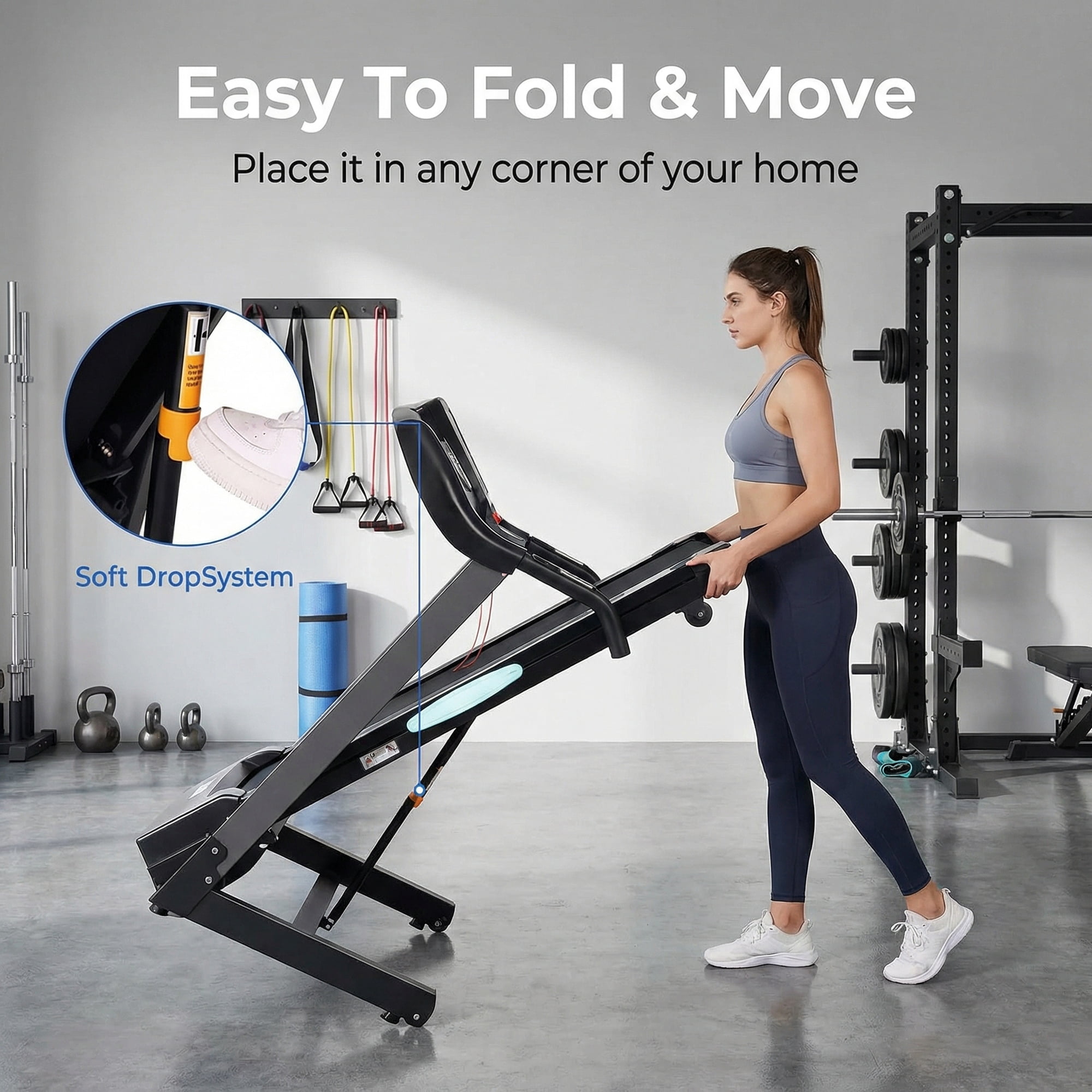 Naipo Treadmill with Auto 12Level  Incline 15 Preset Foldable Treadmill 2.5 Horse Power Exercise Machine for Home Office Workout