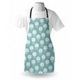 thumbnail image 4 of Rain Apron, Repetitive Hearts Raining Clouds Bicolored Pastel Tone Illustration, Unisex Kitchen Bib with Adjustable Neck for Cooking Gardening, Adult Size, Pale Slate Blue White, by Ambesonne, 4 of 4