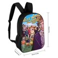 thumbnail image 2 of Willy Wonka-theme Backpack, Campus style schoolbag Bookbag with Adjustable Shoulder Straps And Large Zip Compartment, Unisex Travel Bags., 2 of 6