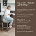 thumbnail image 3 of Maven Lane Hugo Counter Stool, Reclaimed Oak Finish & Ash Grey Fabric, Set of 3, 3 of 6