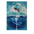 thumbnail image 1 of Cortina de entrada ABPHQTO delfines saltando en el mar cortinas japonesas de Noren cortina de puerta Tamaño 85x120cm, 1 of 1