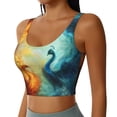 thumbnail image 5 of Sports Bra For Women, Red And Blue Fire Peacock Sports Bras For Women High Support, Workout Tank Tops Woman With Removable Cups, 5 of 8