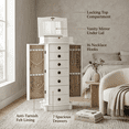 thumbnail image 5 of Hives and Honey Nora Traditional Jewelry Armoire with Locking Compartment and Ample Storage, White, 5 of 8