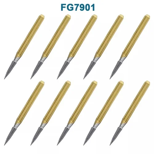 FABLE- Dental Carbide Burr Drills Trimming Finishing Titanium Gold Tungsten Bur Fg 7901