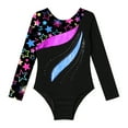 thumbnail image 5 of Zaldita Kids Girls Printed Dance Outfits Long Sleeves Gymnastics Leotard and Shorts Clothes Set Royal Blue 4, 5 of 7