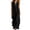 Black, variant on Women's Summer Tank Dresses Solid Color Loose Casual Sleeveless Beach Cruise Long Maxi Sundress V-Neck Button Down Bohemian Vacation Style Long Party Dress