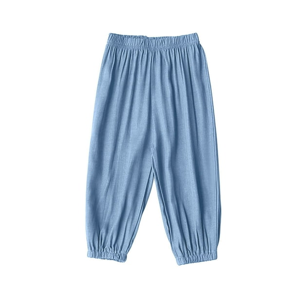 Odeerbi 1-9 Años Niños Niñas Jogger Jeans Lindo Pantalones de Vaquero Suave Color Sólido Pantalones de Ocio Con Bolsillo