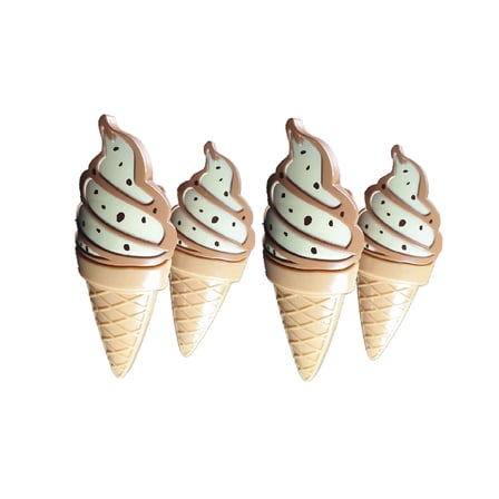 2 Set (4 Ct) White Ice Cream Beach Towel Clips Jumbo Size for Beach Chair, Cruise Beach Patio, Pool Accessories for Chairs, Household Clip, Baby Stroller