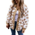 thumbnail image 7 of Women's Cozy Light French Beige Flower Pattern Button Up Fleece Jacket | [ZhiHiMeRi] | (US 20-22)2XL, 7 of 7