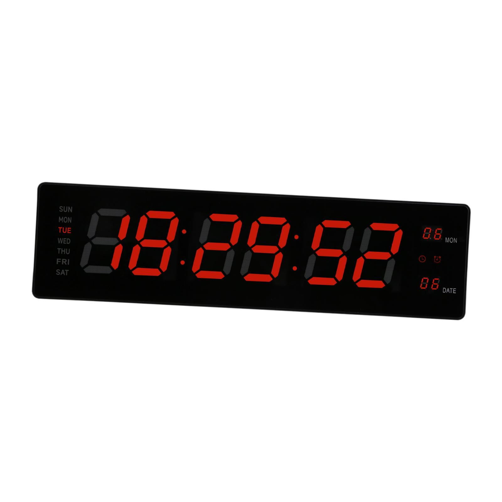 Baoblaze LED Digital Clock Bedroom Display Date Calendar Bar Wall Hanging Alarm Clock Red