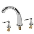 thumbnail image 3 of Bathroom Double Handle Separate Faucet Spatter Proof European Style Copper Basin Cold and Hot Water Faucet Double Handle Split Faucet Full Copper Three Hole Basin Faucet, 3 of 8