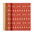 thumbnail image 3 of Vintage Christmas Wrapping Paper Featuring Brown Kraft Paper Roll with Classic Red Deer and Snowflake Print, Durable Gift Wrapping Paper for Holiday Decor and Winter Celebrations,, 3 of 7
