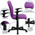thumbnail image 5 of Flash Furniture Mid-Back Purple Quilted Vinyl Swivel Task Office Chair with Arms, 5 of 5