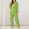 thumbnail image 2 of Pajama Sets for Women 2 Pcs, Guinea Pigs Button Down Long Sleeve Sleepwear Lounge PJ Sets, 2 of 6