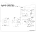 thumbnail image 5 of Kingston Brass KS3030DX Concord Single-Handle Three-Way Diverter Valve with Round Trim Kit, Matte Black, 5 of 9
