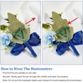 thumbnail image 4 of 2PCS Flower Wrist Corsage Wedding Flowers Accessories Artificial White Rose Blue Silk Wristband Boutonniere Buttonholes Rose Wrist Corsage, 4 of 9