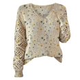 thumbnail image 5 of Yellow Sweaters for Women's Spring and Autumn Winter New Knitted Sweater Style V Neck Hollow Long Sleeve Solid Color Casual Sweater Womens Fall Fashion 2025, 5 of 6