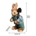 thumbnail image 2 of GadgetVLot Straw Bunny Peter Rabbit Decor Creative Children Easter Bunny Model Straw Rabbit With Lean Forward In Clothes Home Decorative, 2 of 13