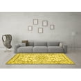 thumbnail image 3 of Ahgly Company Machine Washable Indoor Square Persian Yellow Traditional Area Rugs, 8' Square, 3 of 4