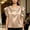 Khaki, variant on Women's Tops Summer French Pearl Satin Shirt Ruffled Pearl Collar Plus Size Fashion
