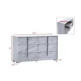 thumbnail image 5 of 6-Piece Eastern King White/Silver Wood Modern Lacquer Bedroom Set with LED Lighting, 5 of 11