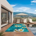 thumbnail image 2 of Plumeria Coastal Outdoor Rug 3x5 Ft, Non Slip Washable Area Rug, Summer Beach Turquoise Ocean Patio Rugs Carpet Runner, Large Floor Mat for Indoor/Outdoor Deck Porch Camping, 2 of 8